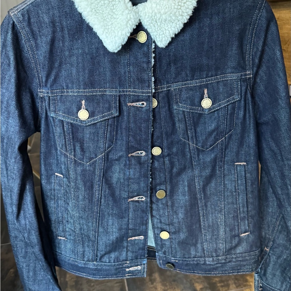 Articles Of Society Blue Denim Jacket with Sherpa Collar